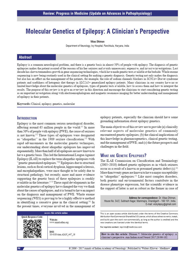 Genetic Epilepsies: Clinical Insights | PDF | Epilepsy | Pharmacogenomics