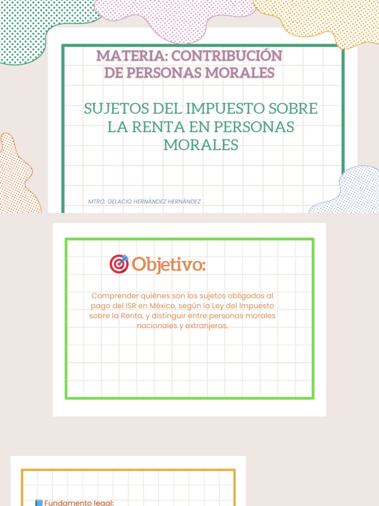 Sujetos del ISR en Personas Morales | PDF | Impuesto sobre la renta ...