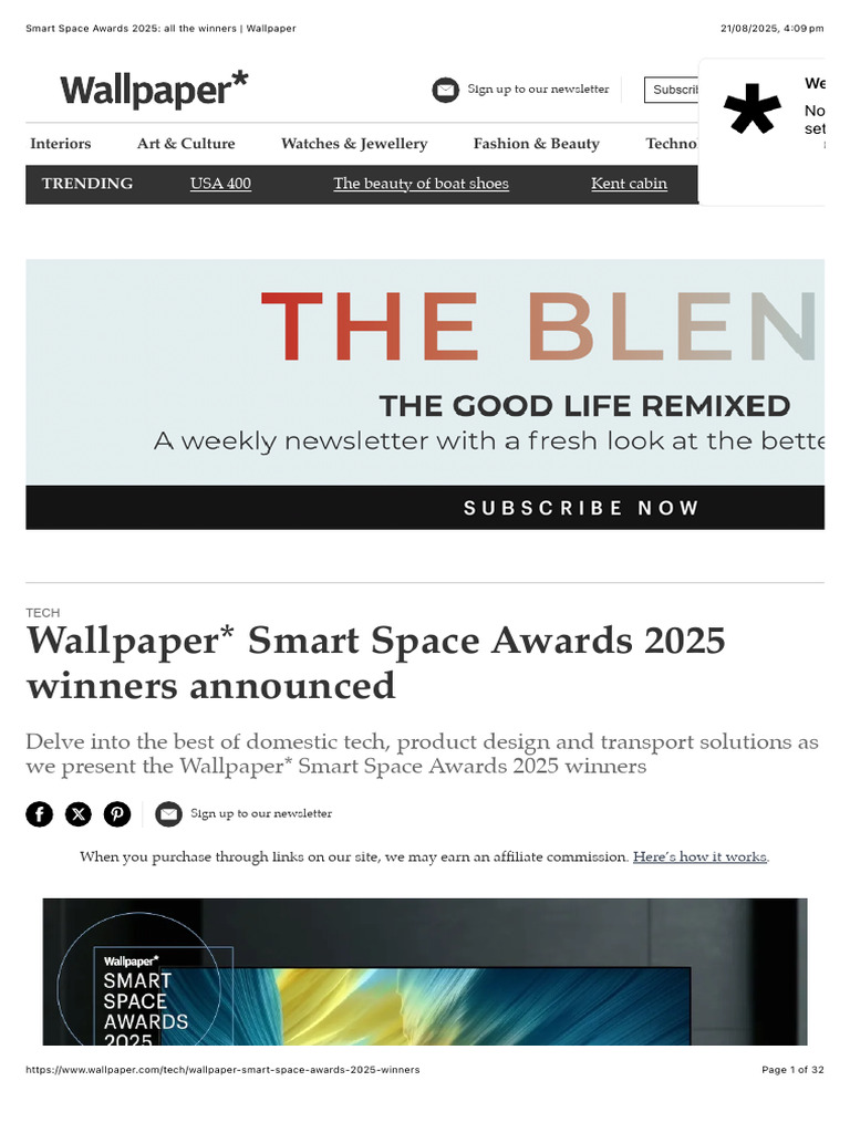 Smart Space Awards 2025: All The Winners - Wallpaper | PDF | Headphones, image size:768x1024