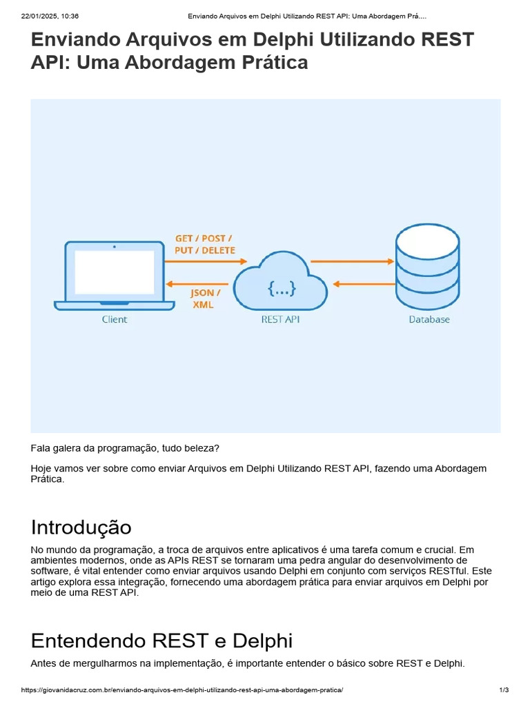 Envio de Arquivos com Delphi REST API | PDF | Informática | Engenharia ...