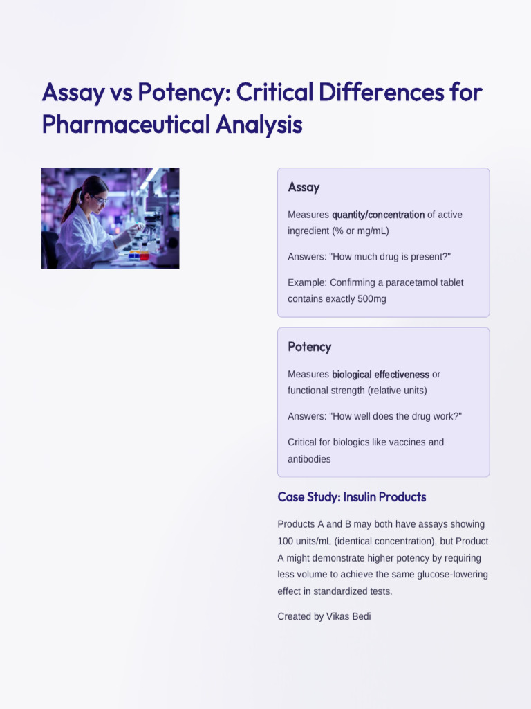 Assay vs Potency in Pharmaceuticals | PDF