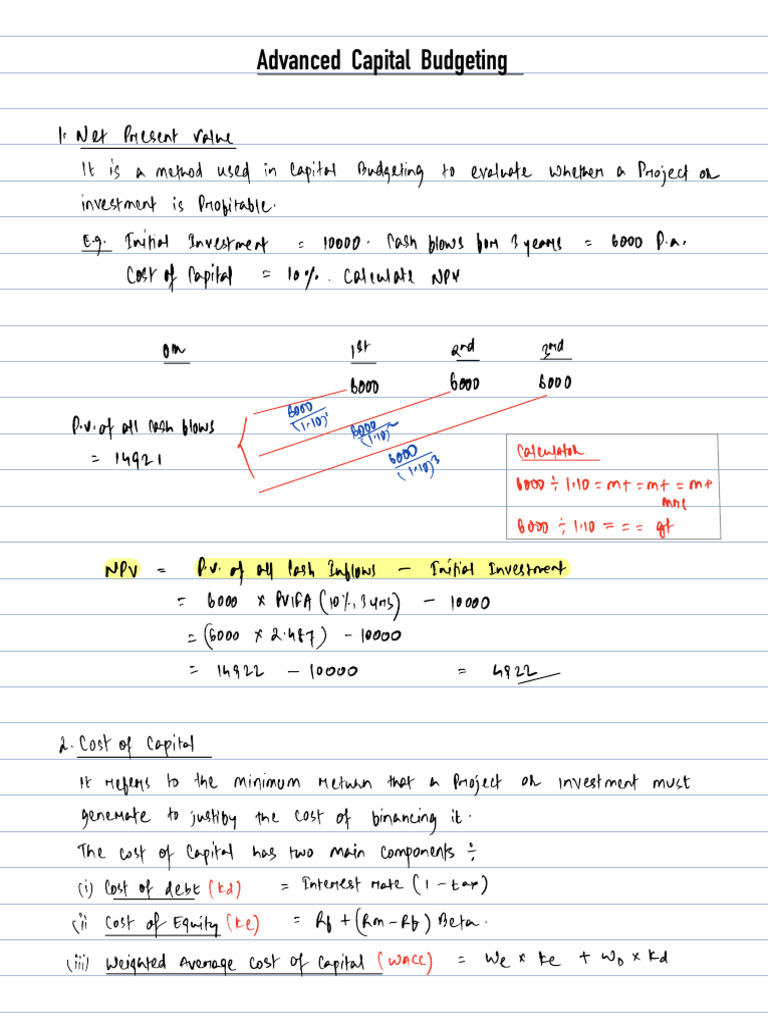 Capital Budgeting Techniques Explained | PDF | Internal Rate Of Return ...