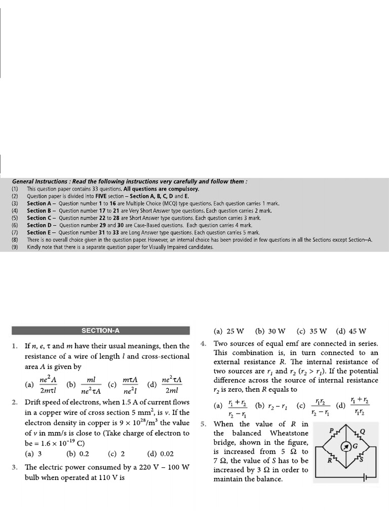 Current Electricity - Full Q Paper | PDF