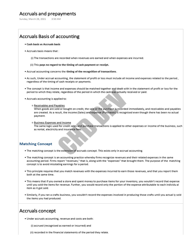 Accrual vs Cash Basis Accounting Explained | PDF | Accrual | Deferral