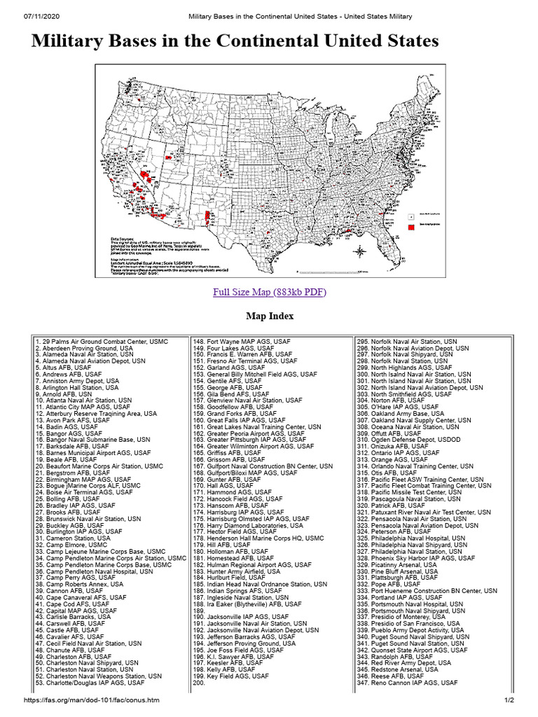 Map of U.S. Military Bases | PDF | United States Navy | United States ...