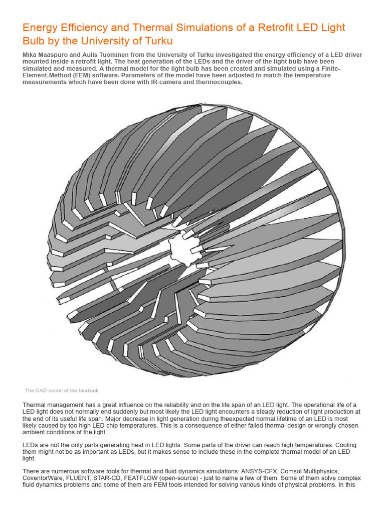 LED Light Bulb Thermal Efficiency Study | PDF | Light Emitting Diode ...