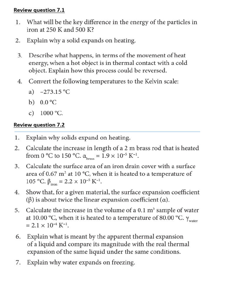 Physics Grade 10 Unit 7 Exercise 7.1-End | PDF