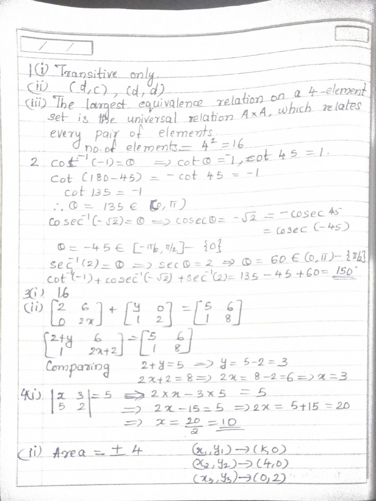 Maths Answers | PDF