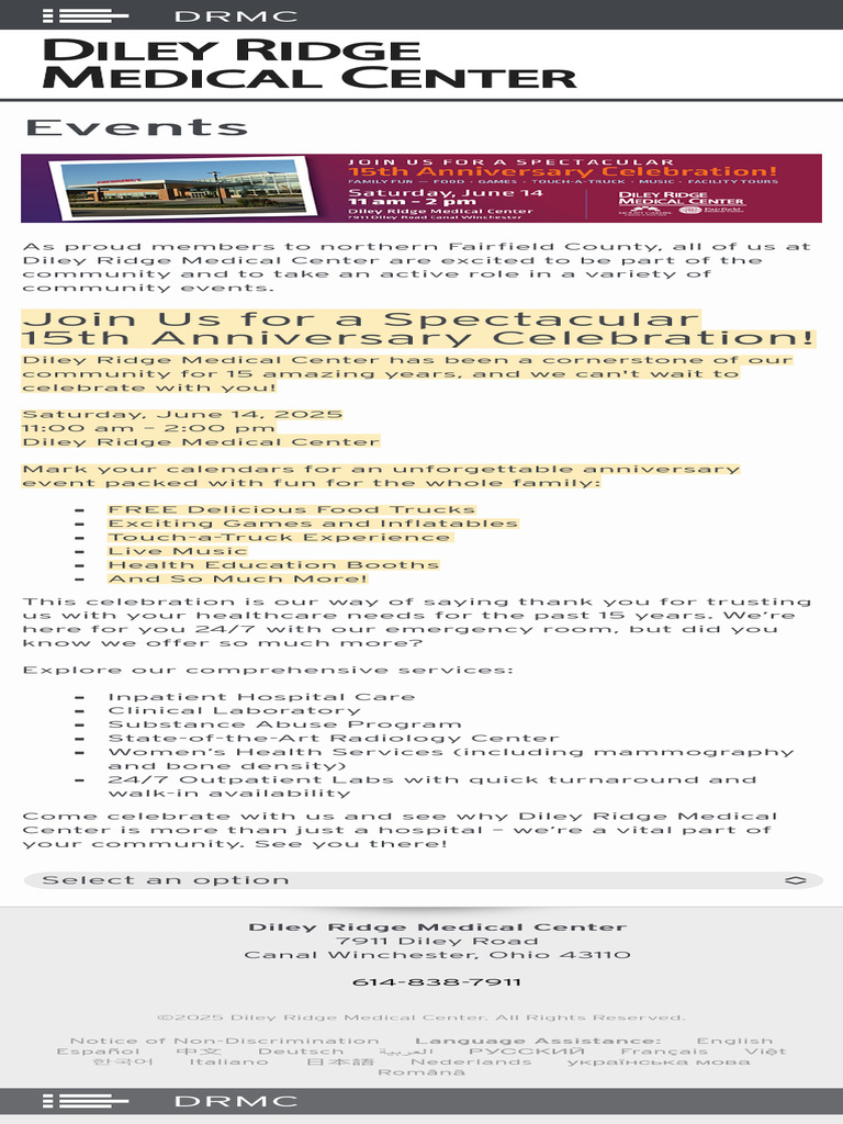 Diley Ridge Medical Center 15th Anniversary | PDF