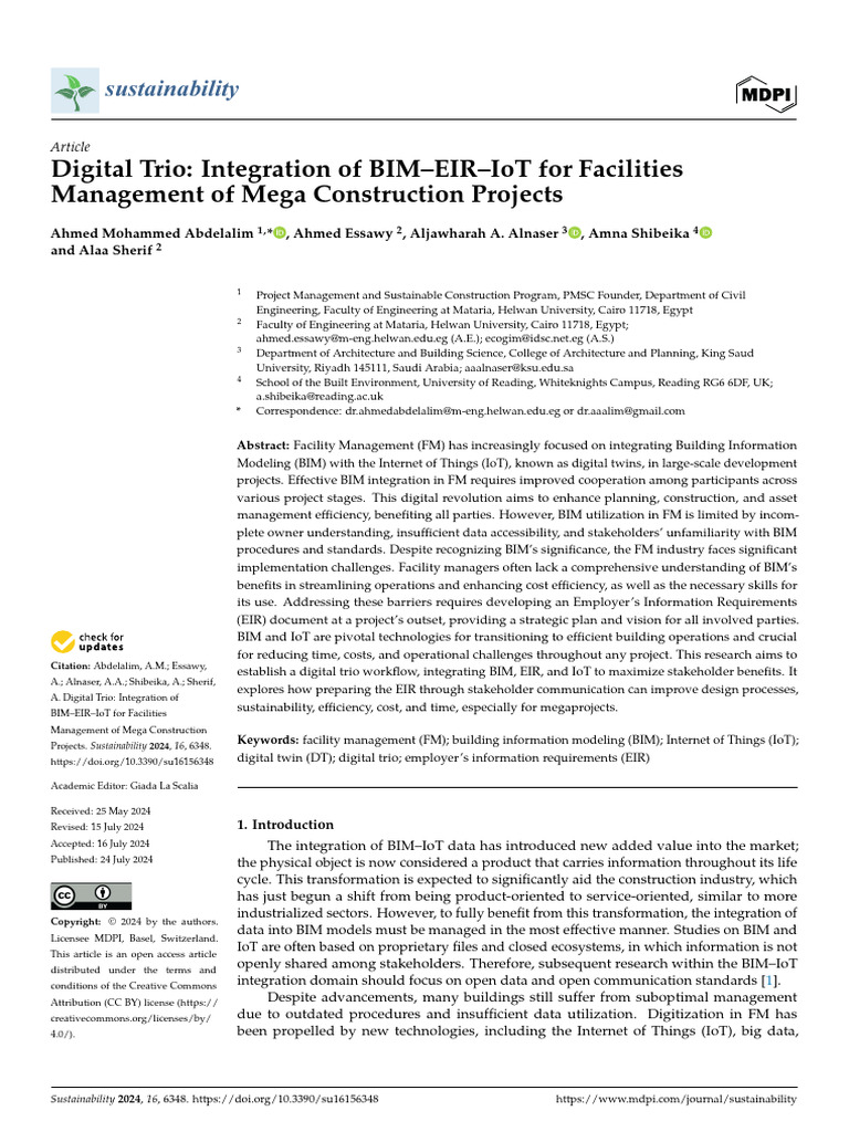 BIM, EIR, IoT Integration for FM Efficiency | PDF | Building ...