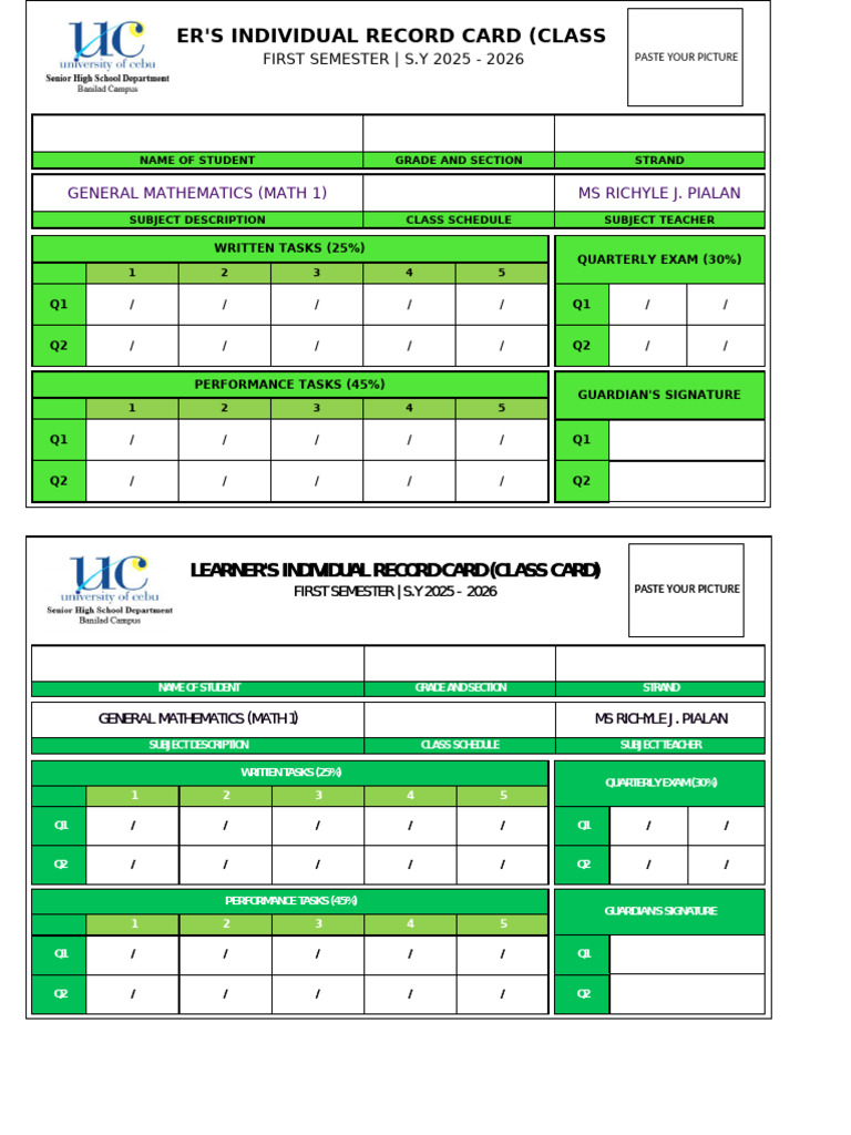 Class Card (3) | PDF | Schools