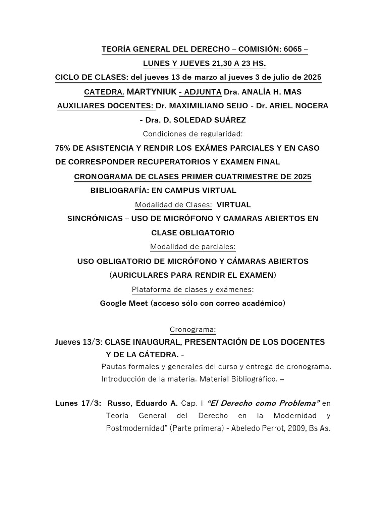 Teoría General del Derecho 2025 | PDF | Filosofía Aplicada | Justicia