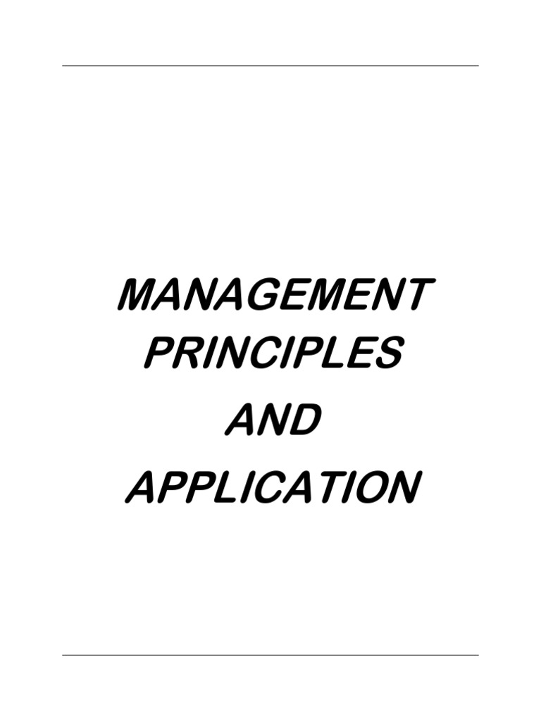 Management Principles and Management | PDF