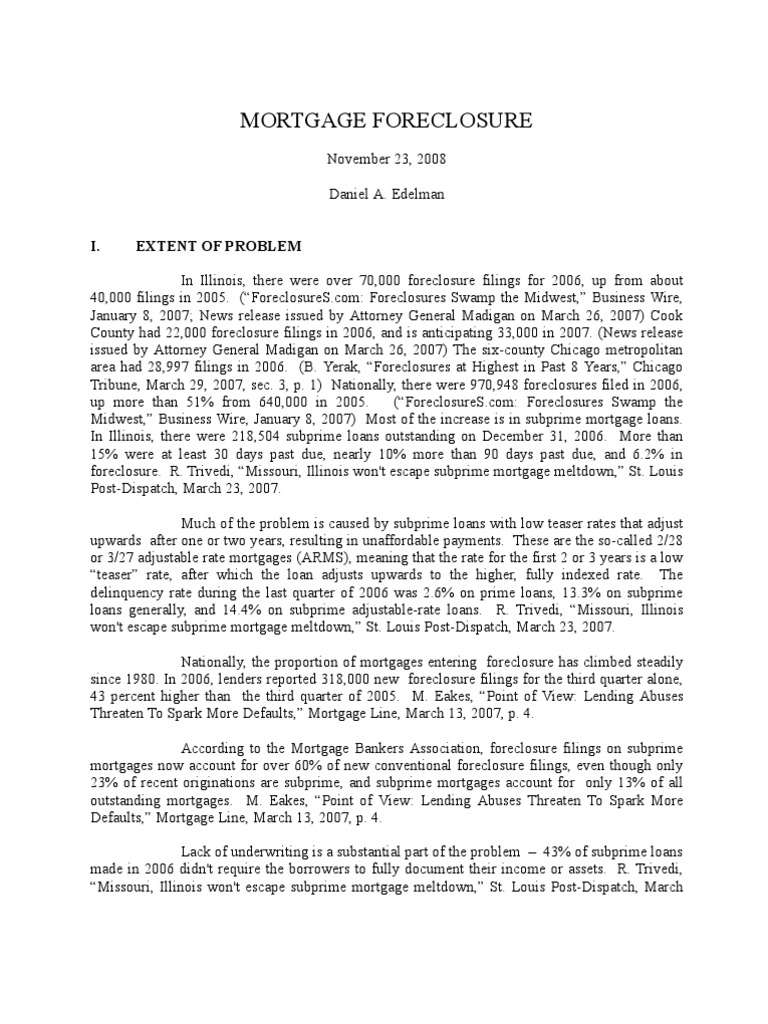 Mortgage Foreclosure | PDF | Mortgage Law | Foreclosure