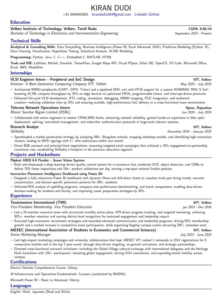 RESUME Data Analytics | PDF | System On A Chip | Computer Science