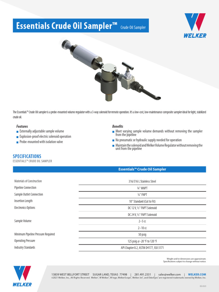 Essentials Crude Oil Sampler Overview | PDF | Mechanical Engineering ...