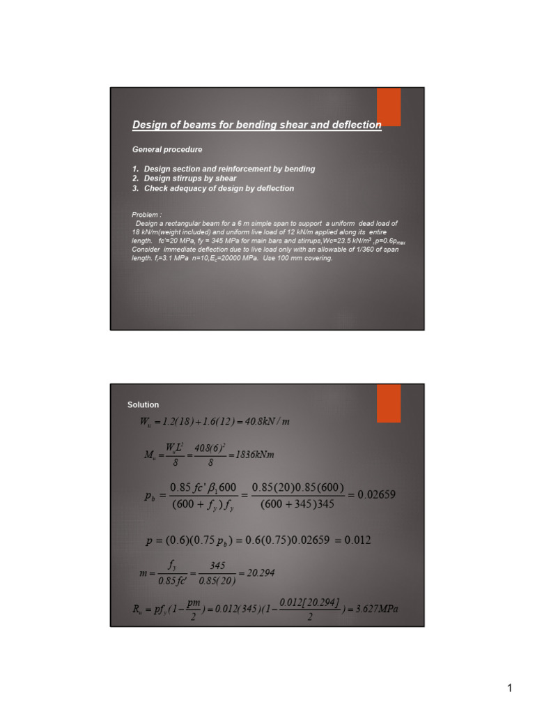 RCD PPT Part-6b | PDF | Beam (Structure) | Bending