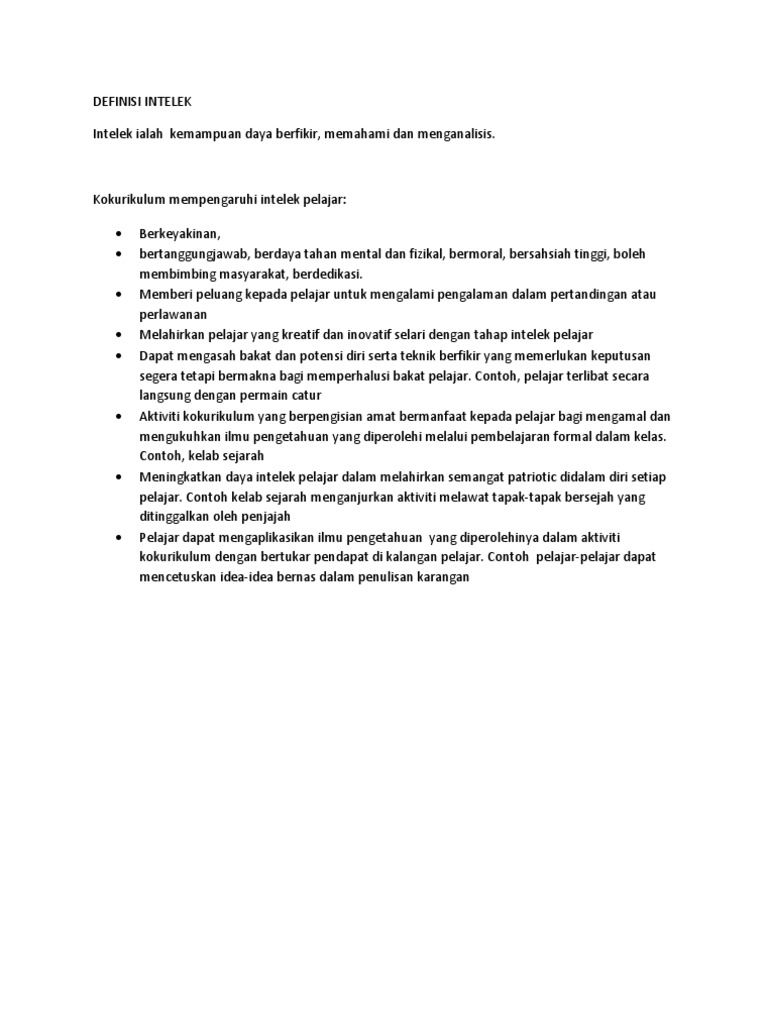 Definisi Intelek