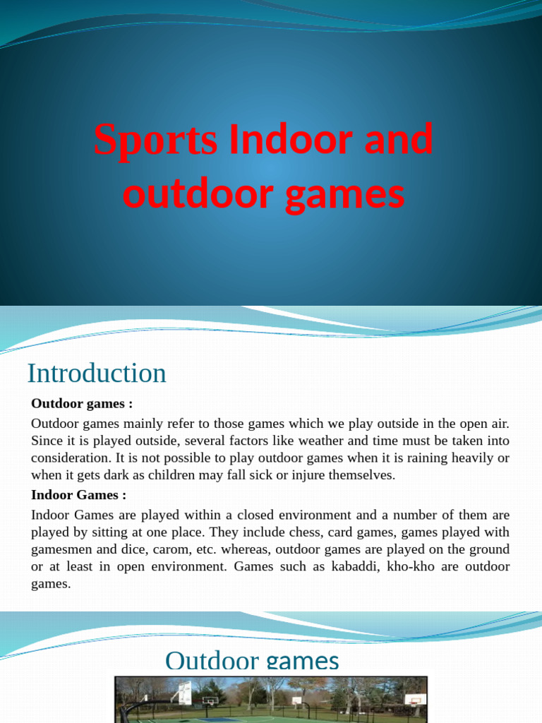 Sports Indoor and Outdoor Games | PDF | Abstract Strategy Games ...