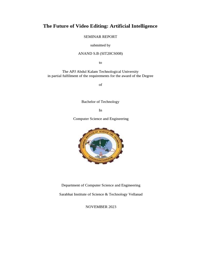 AI's Impact on Video Editing Future | PDF | Artificial Intelligence ...