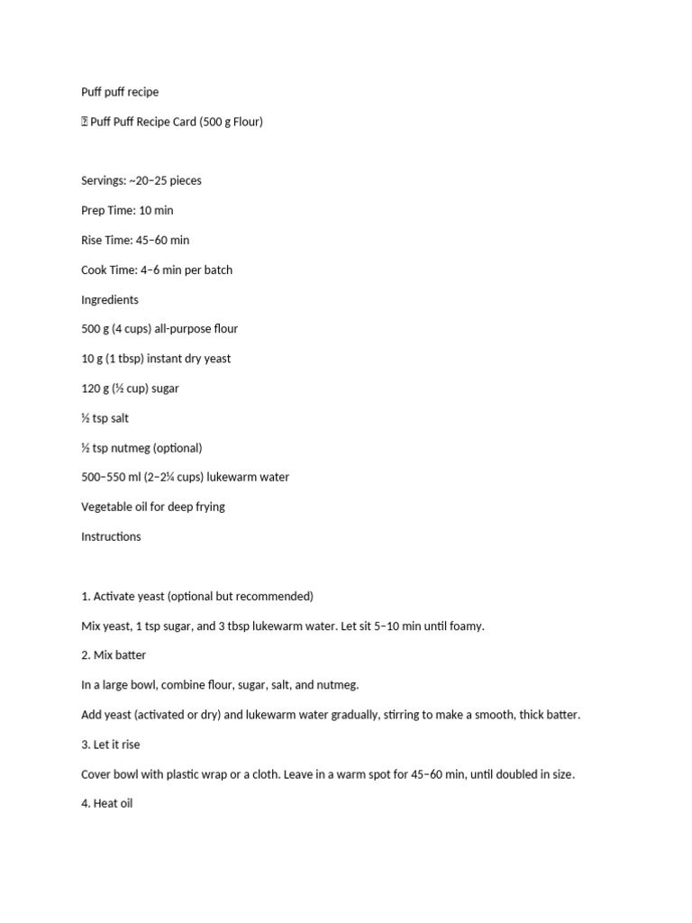 Puff Puff recip-WPS Office | PDF