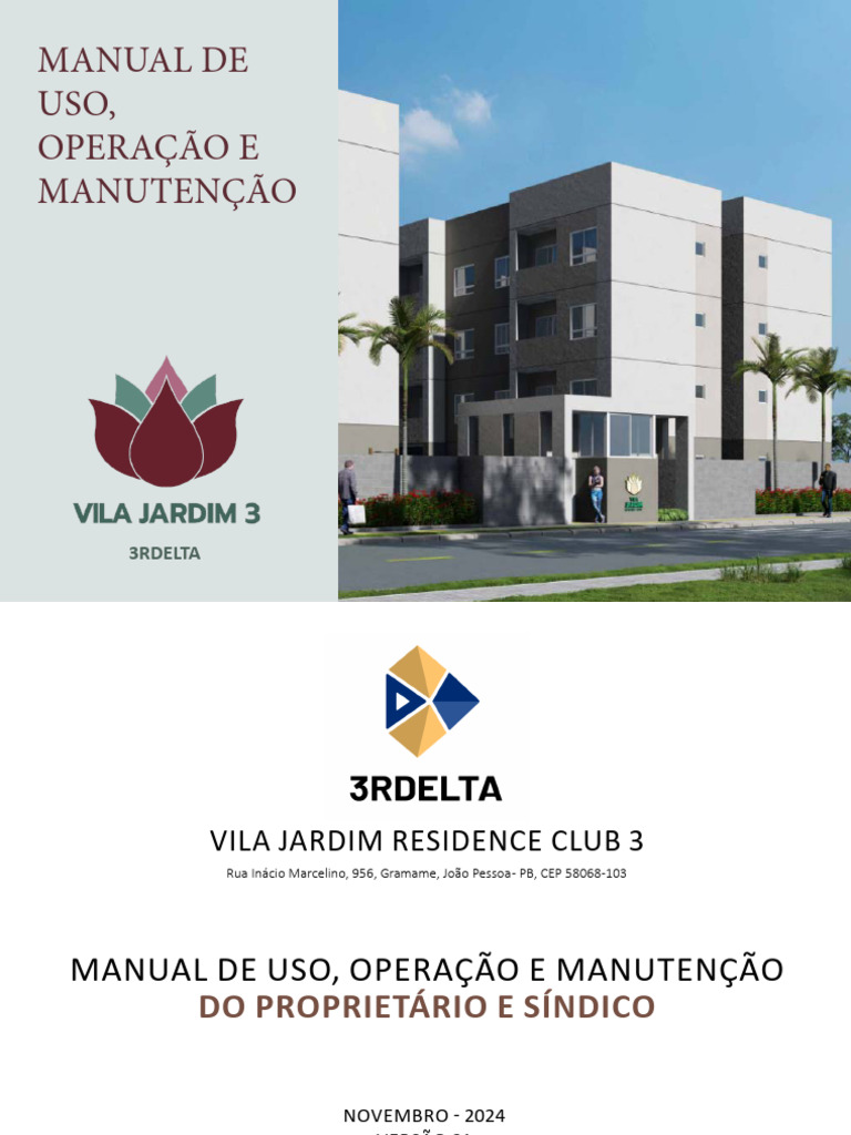 Manual de Uso e Manutenção Vila Jardim | PDF | Condomínio | Propriedade ...