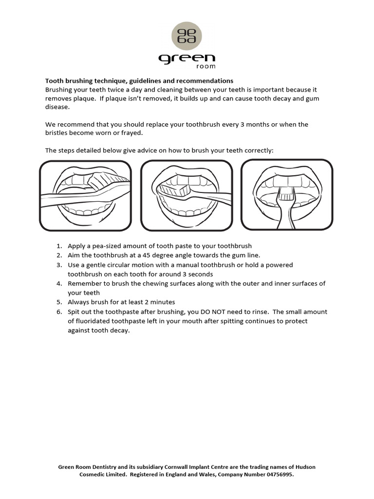 Proper Tooth Brushing Techniques Guide | PDF