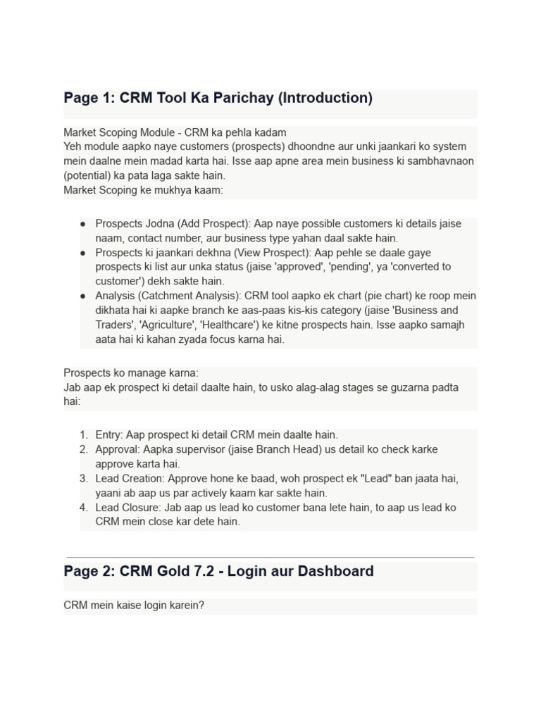 CRM Tool Introduction and Login Guide | PDF