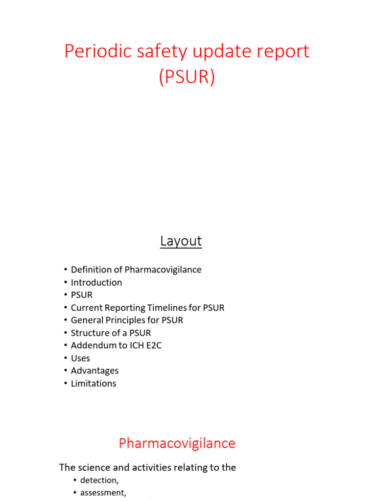 Lec21_PSUR (1) (2) | PDF | Pharmacovigilance | Clinical Trial