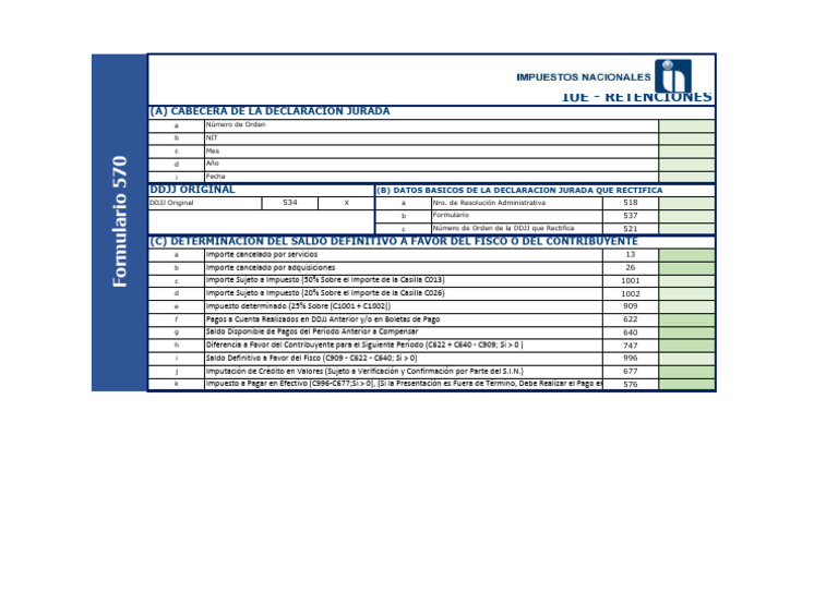 Formulario 570: Retenciones y DDJJ | PDF | Impuestos | Pagos