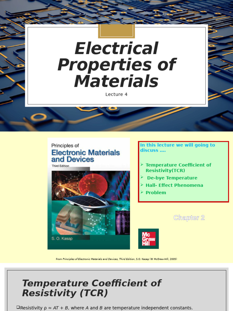 Electrical Properties: TCR and Hall Effect | PDF | Electrical ...