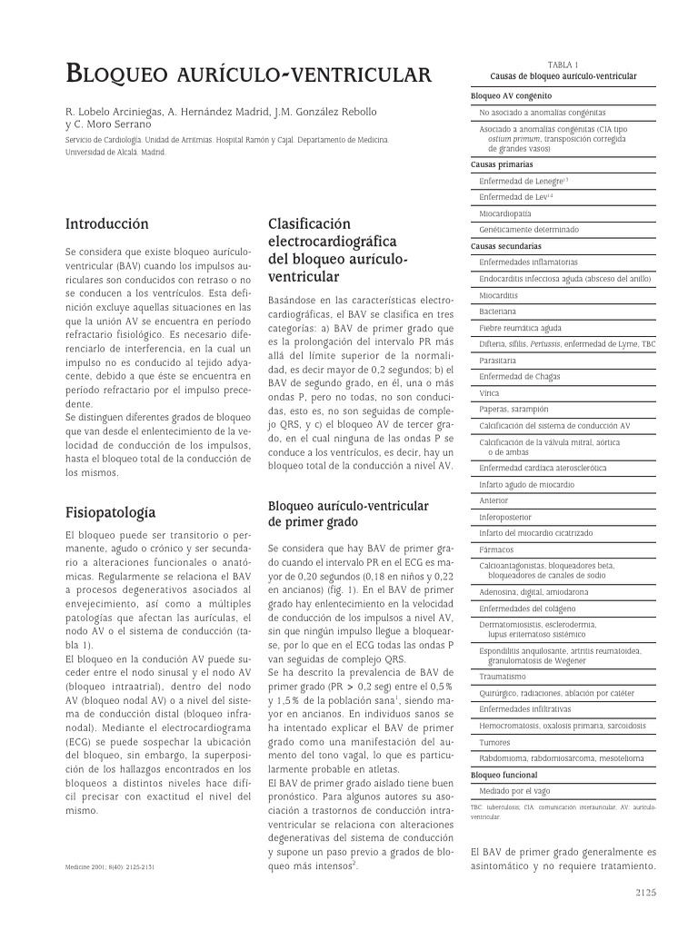 Bloqueo Auriculo Ventricular Medicine3 | PDF | Medicina CLINICA ...