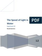Speed of Light in Water Experiment