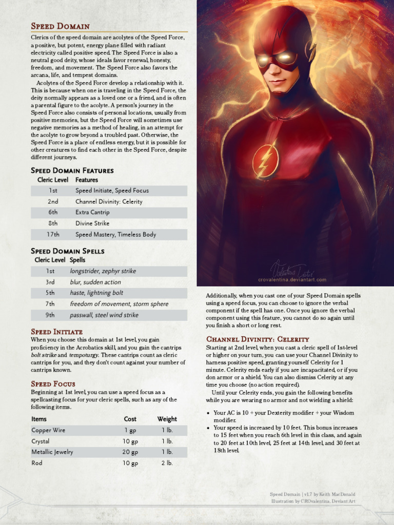 Speed Domain Cleric Features | PDF | Dungeons & Dragons | D20 System