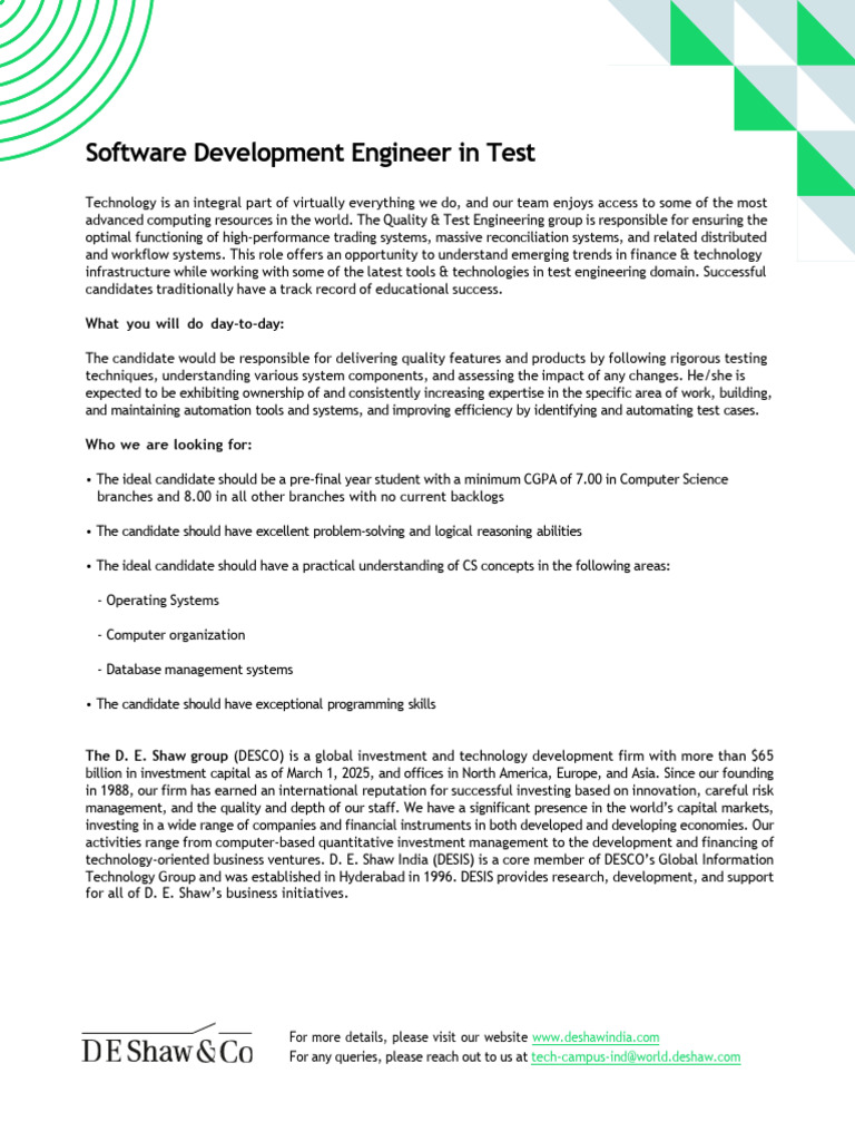 Software Development Engineer in Test Role | PDF | Compensation And ...