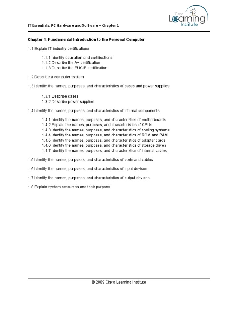 Chapter 1 Outline | PDF | Personal Computers | Electronics