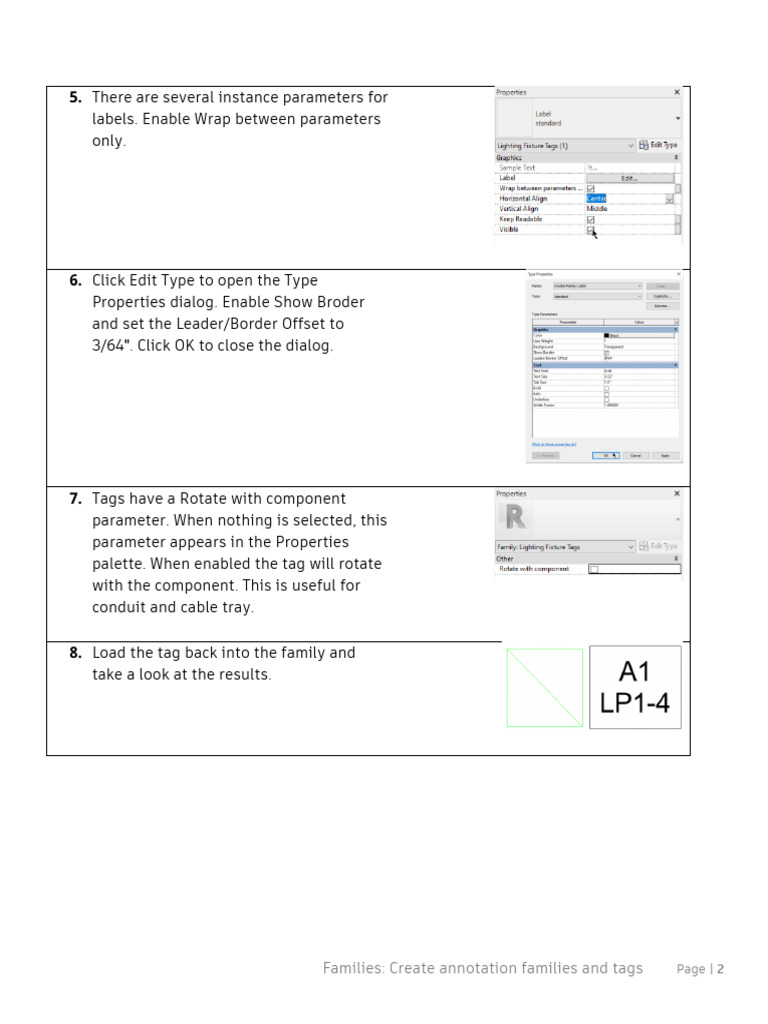 Families - Create Annotation Families and TagsPage - 2 | PDF