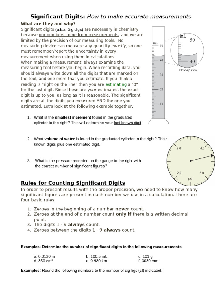 Understanding Significant Digits in Measurements | PDF | Significant ...