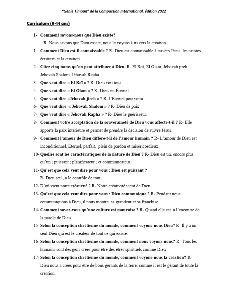 Comprendre Dieu et la Vie Chrétienne | PDF | Dieu | SIDA