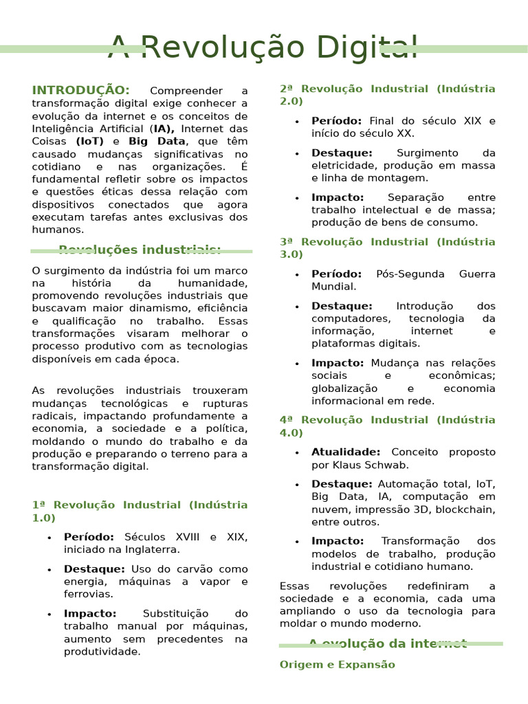 Revolução Digital e Suas Transformações | PDF | Internet das Coisas ...