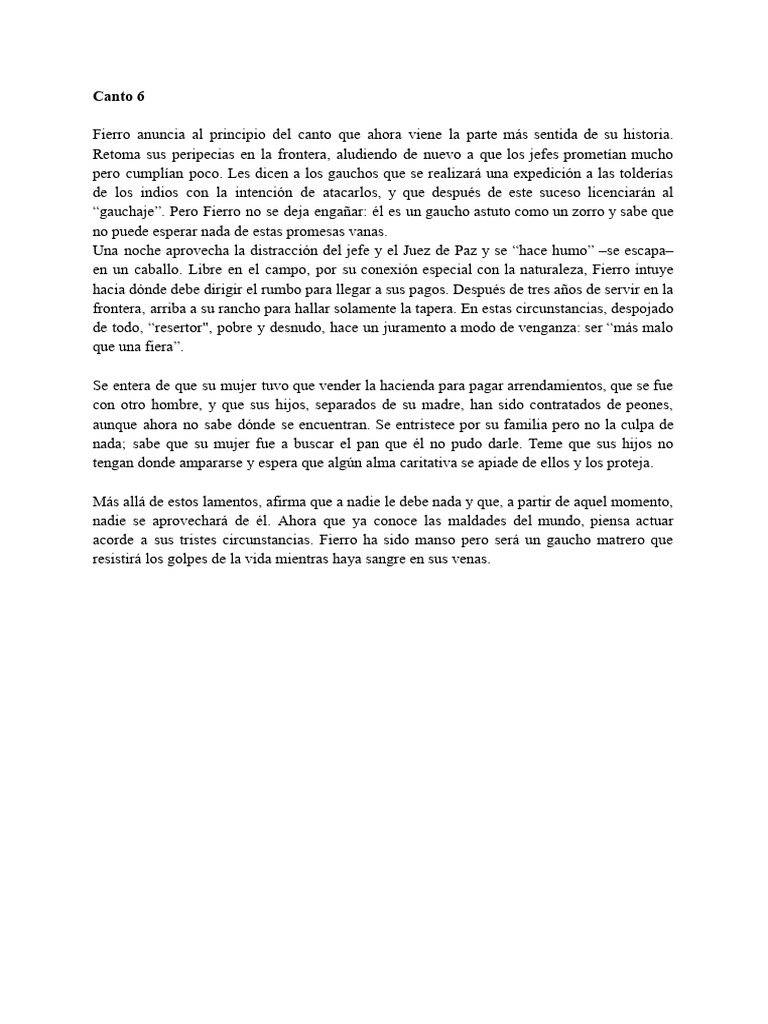 Martín Fierro Canto 6 Pdf