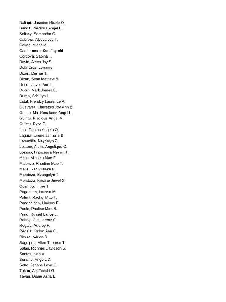 List of Student Names and Details | PDF