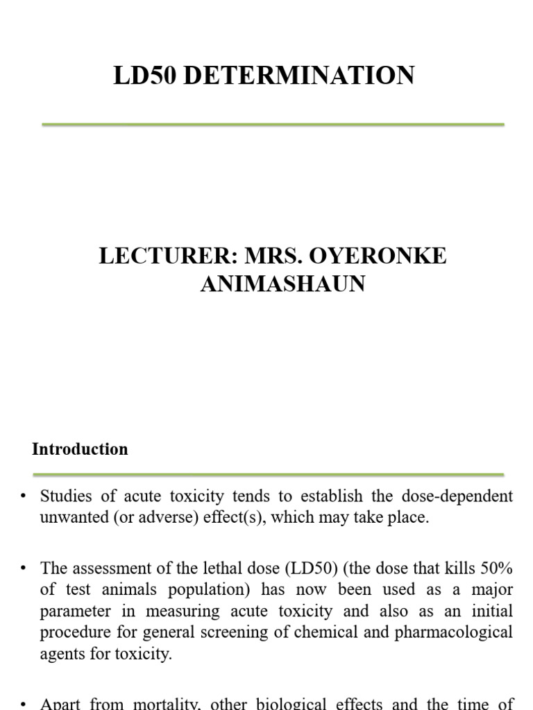 LD50 Determination Methods in Rodents | PDF | Dose (Biochemistry ...