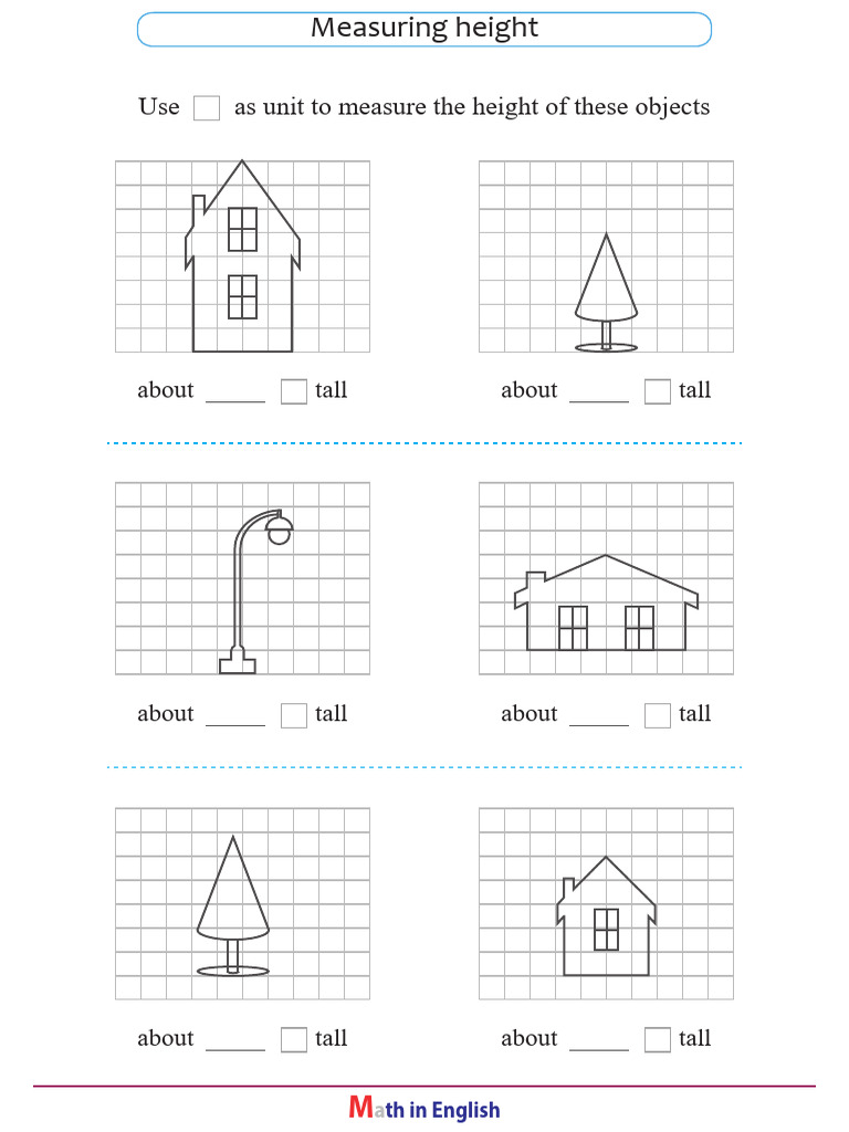 Use As Unit To Measure The Height of These Objects: About Tall About ...