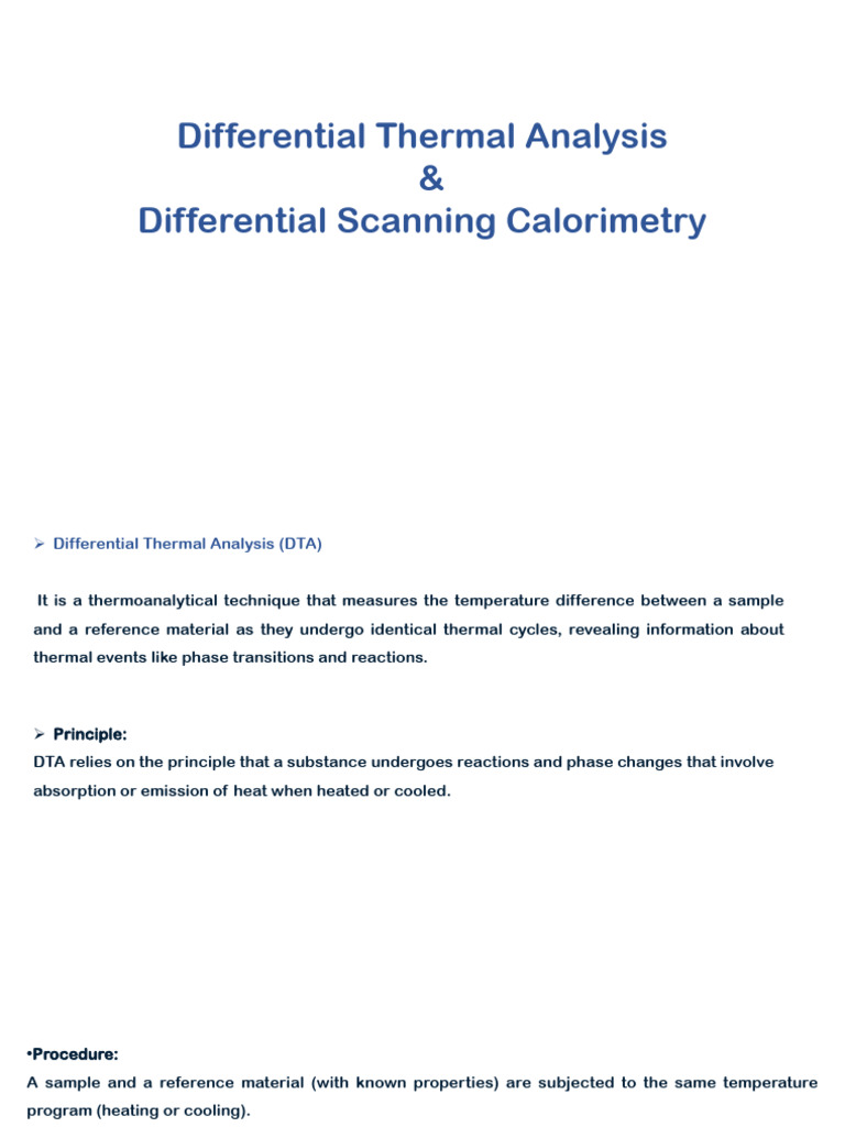 Differential Thermal Analysis & DSC Guide | PDF | Differential Scanning ...