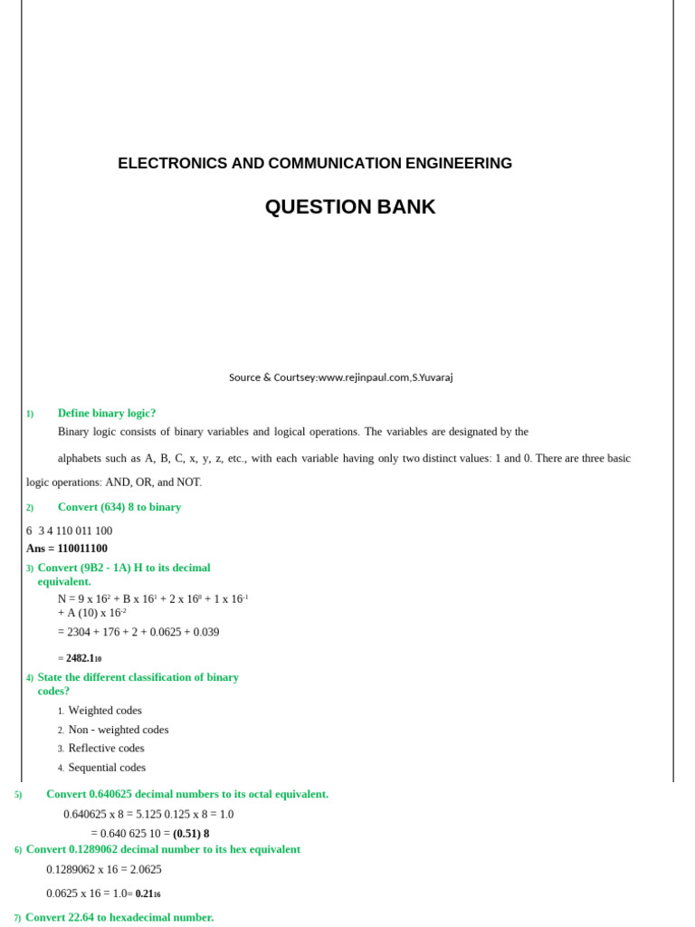 Electronics AND Communication Engineering | PDF | Logic Gate | Random ...