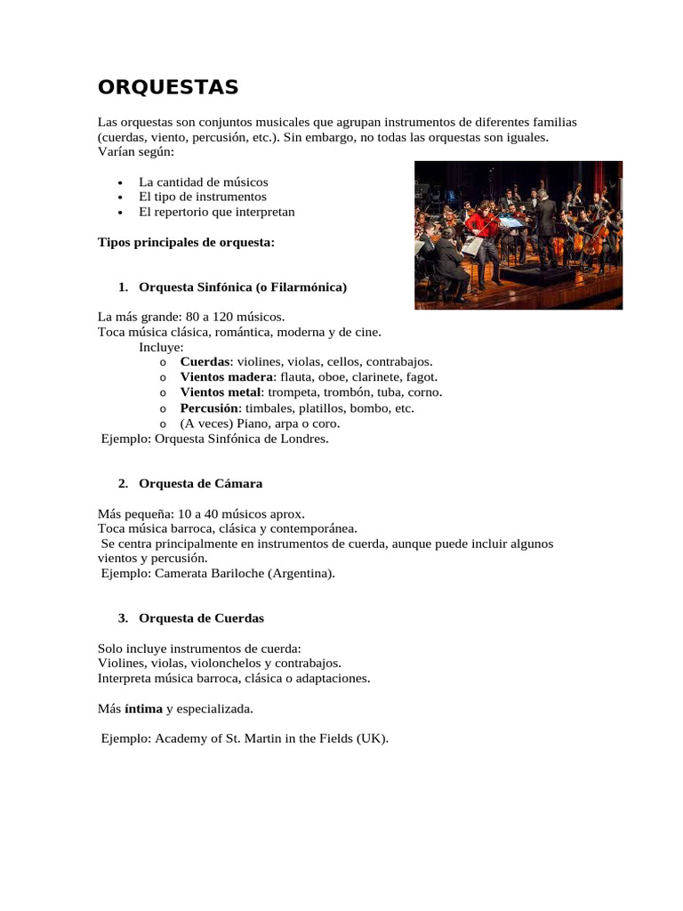 ORQUESTAS | PDF | Orquestas | Instrumentos de cuerda