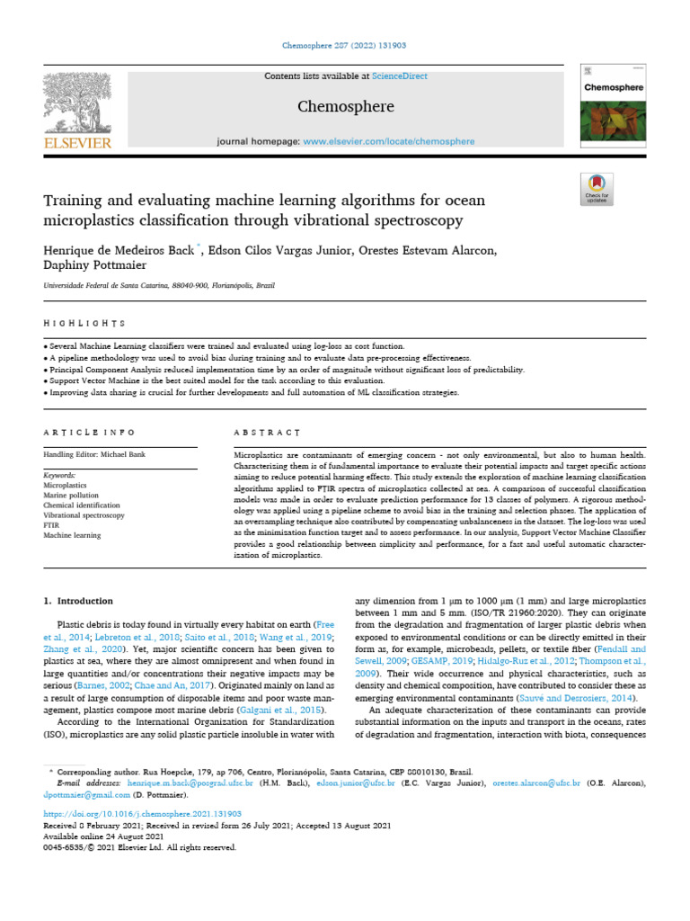 Machine Learning for Microplastics Classification | PDF | Cross ...