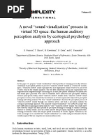 A Novel "Sound Visualization" Process in Virtual 3D Space: The Human Auditory Perception Analysis by Ecological Psychology Approach