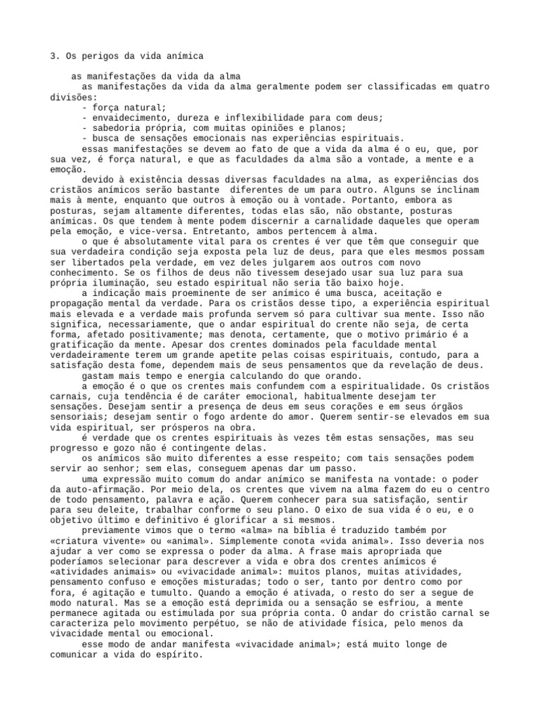 Perigos da Vida Anímica | PDF | Deus | Alma